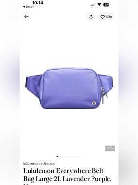 NWT Lululemon Everywhere large belt bag in Lavendar